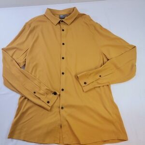 ASOS Button‎ Up Shirt Mustard Gold Long Sleeve Casual Dressy XXL